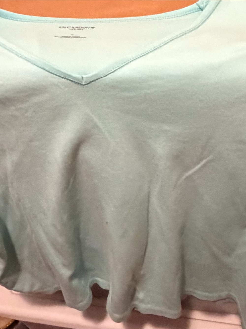 Liz Claiborne Light Blue V-Neck long Sleeve Top